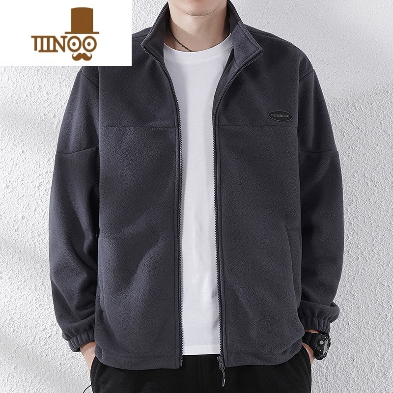 YANXU美式半拉链卫衣男抓绒胖子宽松加肥加大码套头立领摇粒绒外套高清大图