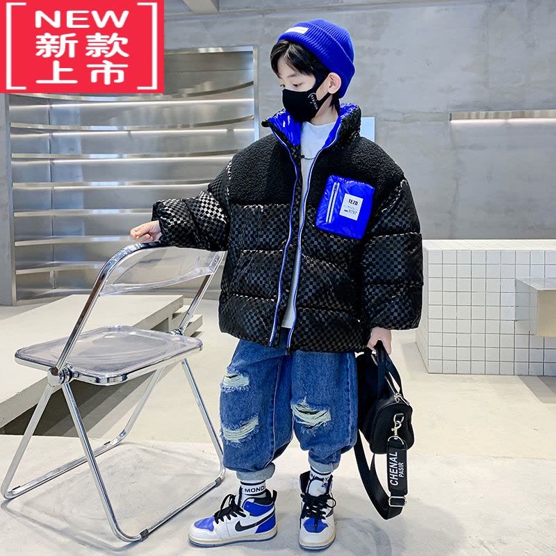 可莉允儿童装男童冬装棉衣外套2022新款中大童冬季棉服男孩二棉加厚棉袄图片