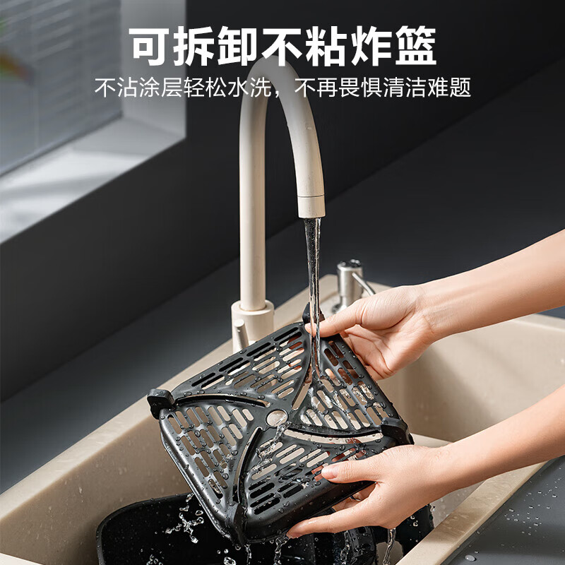 苏泊尔(SUPOR)空气炸锅家用6升大容量可视不用翻面蒸汽嫩炸大功率全自动薯条机高清大图