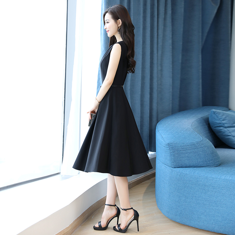 夏款连衣裙女女士新品女装中长款韩版收腰显瘦气质淑女a字裙子潮