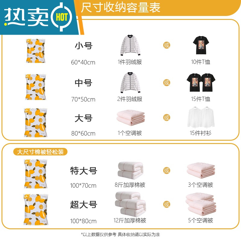 敬平真空压缩收纳袋宿舍行李箱专用收缩装衣服蒸空空气密封包装收被子 7件套[2中号4小号+1手泵] 小号(50*40压缩袋