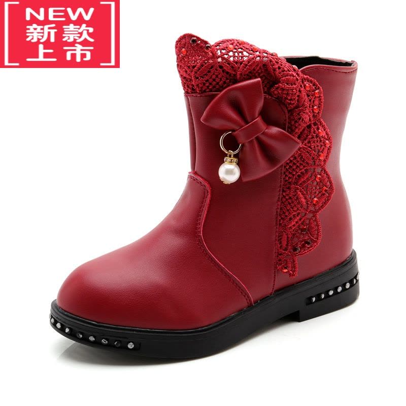 可莉允女童靴子冬2022新款韩版靴儿童短靴加绒公主雪地靴小女孩棉鞋图片