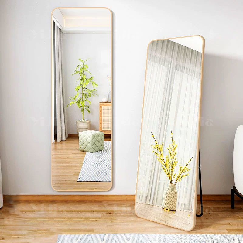 翌嘉YJ-CYJ-18 全身镜家用家用可移动等身墙面女装店试衣舞蹈化妆落地镜 香槟色 400*1500高清大图