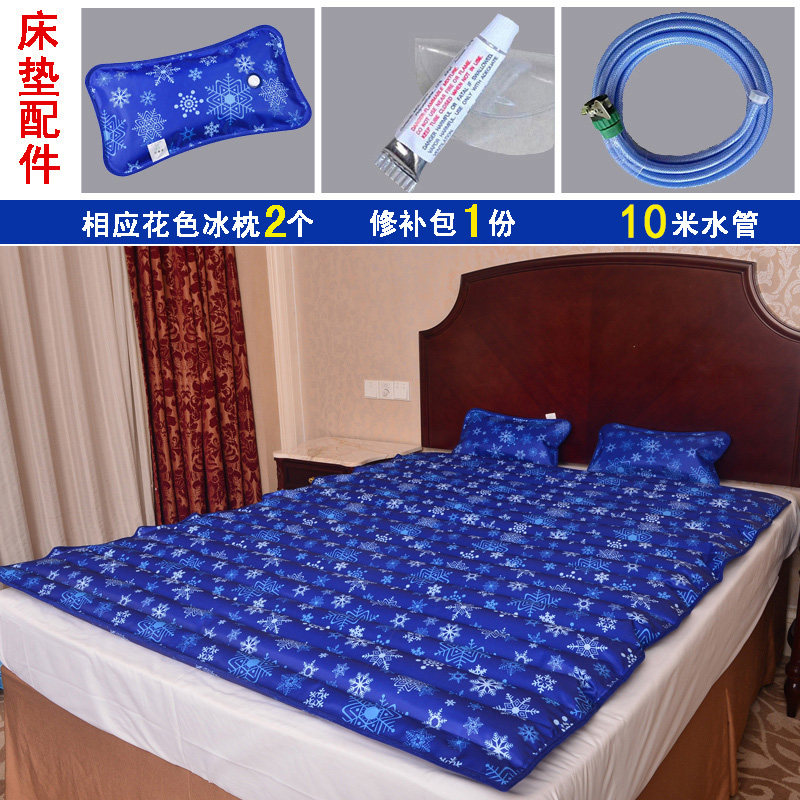 水床垫充水冰垫夏天学生宿舍降温水床注水冰凉冰床垫单人双人水垫收纳袋 三维工匠 200*120深雪花双人+2个枕头+10米管