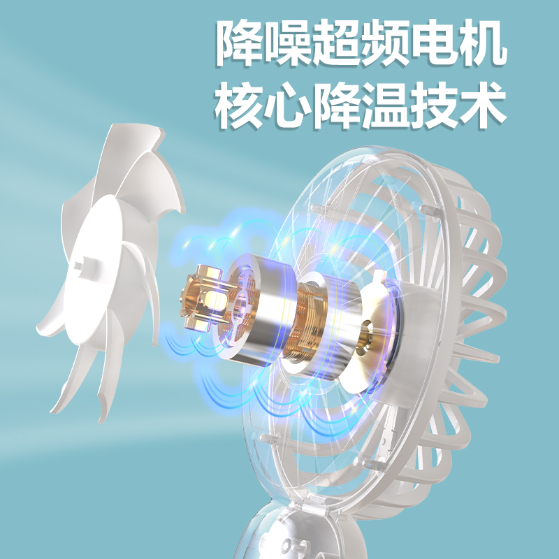 聪鲸迷你手持风扇SF02简约款白色高清大图