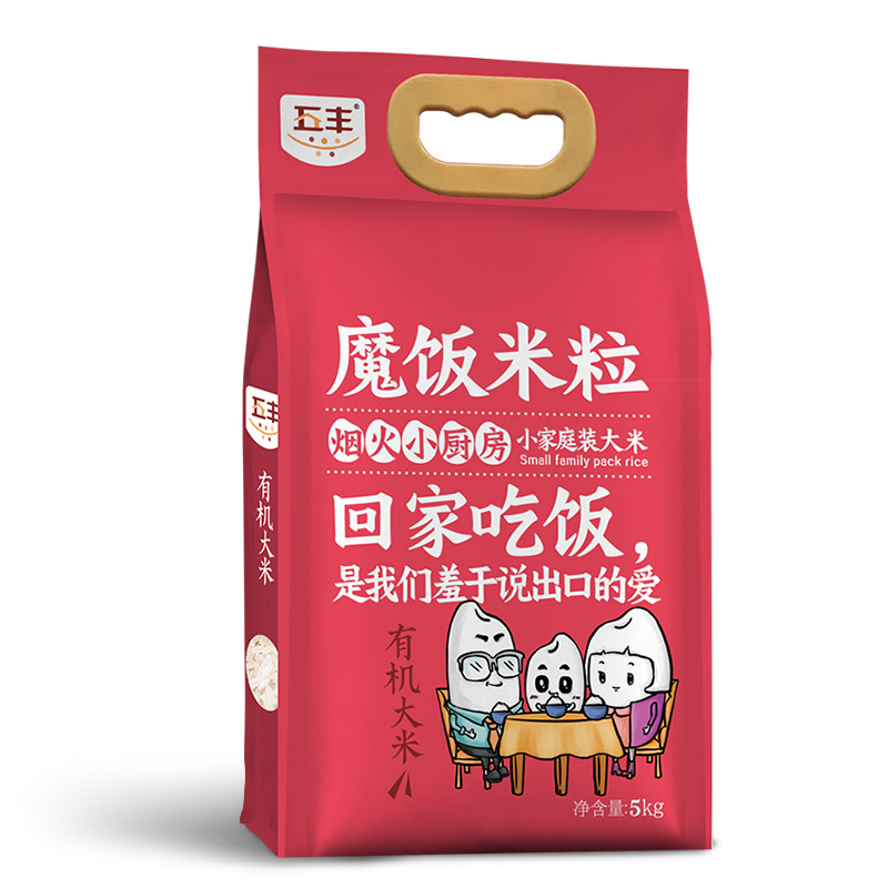 五丰有机东北大米 魔饭米粒烟火小厨房有机大米5kg