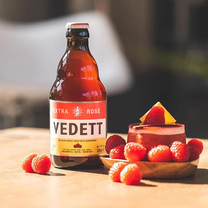 白熊啤酒(VEDETT) 白熊玫瑰红果啤 330ml*24瓶 比利时进口果味啤酒高清大图
