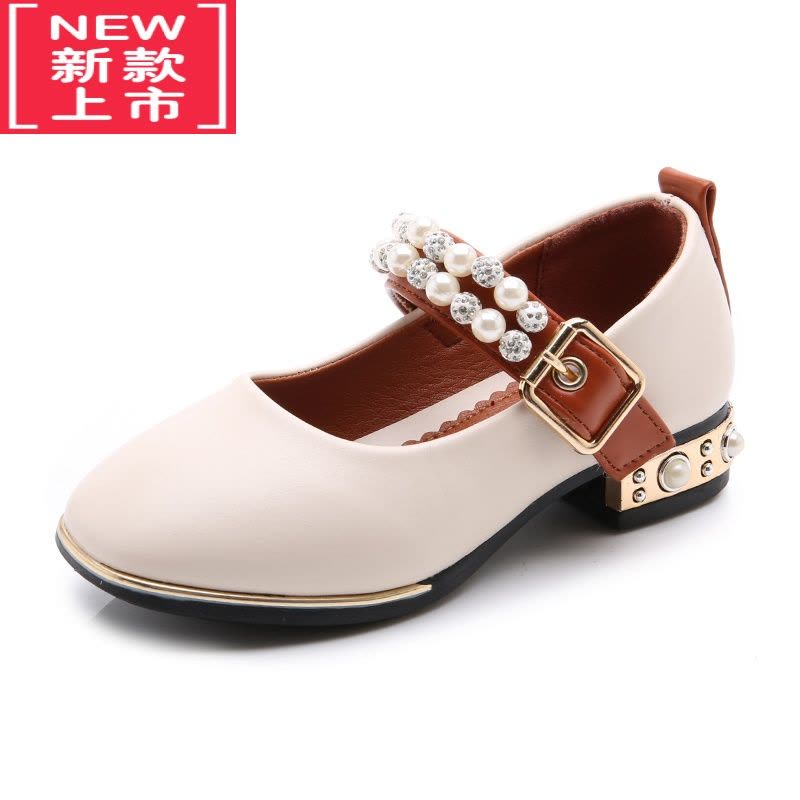 可莉允女童公主鞋2022年春季新款中大童黑色女孩小皮鞋百搭英伦风高跟鞋运动休闲鞋图片