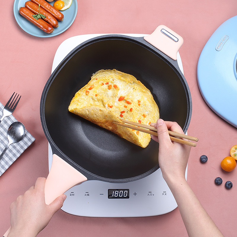 卡特马克(Cate Maker)GYL-MS30CL摩声系列炒锅高颜值复古留声机锅麦饭石不粘锅家用炒菜锅煤气灶电磁炉专用