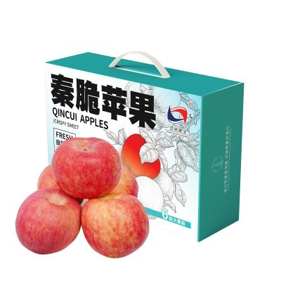 洛川苹果 陕西延安洛川新品种秦脆苹果水果 6枚大果秦脆