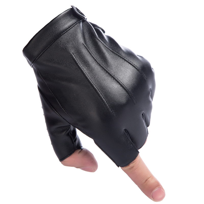 蒙斯朗瑞皮手套男韩版潮开车半指手套男春夏防晒新品户外运动山地车