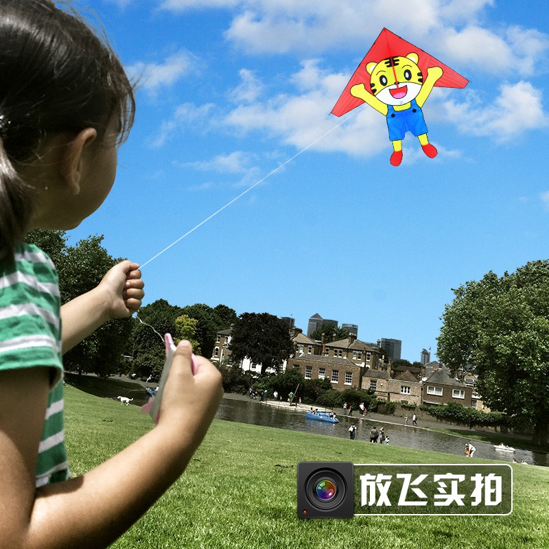 潍坊风筝 儿童卡通风筝 卡通老虎风筝 造型可爱 平稳好飞创意 三维工匠 红色老虎风筝(不带线)高清大图