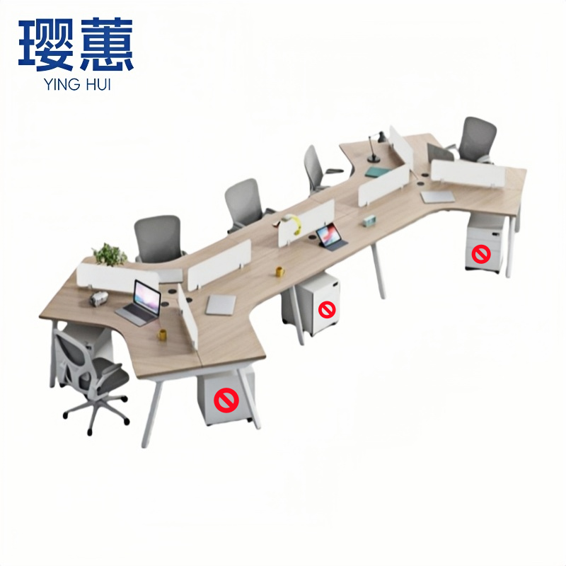 璎蕙 工位桌椅三人套高清大图