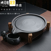 三维工匠家用功夫紫砂茶具套装陶瓷泡茶壶储水小茶台茶托茶道实木茶盘 豆绿茶盘(自动)青(静) 2件