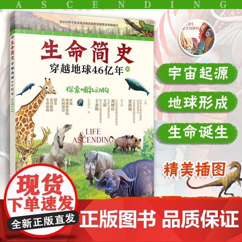 生命简史 穿越地球46亿年 探索哺乳动物 6-12-15岁儿童中小学生青少年科普读物 宇宙起源地球形成生命诞生史前世界探图片