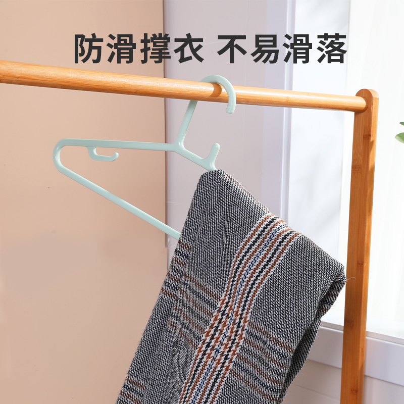 茶花大衣架塑料无痕加粗挂衣架家用裤架加长加厚成人晾衣架晾晒架[30只量贩装]混色大号46CM[床单枕套适用]