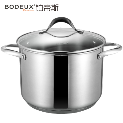 铂帝斯(BODEUX)香榭丽舍 304不锈钢汤锅24cm加厚煮粥汤炖锅燃气电磁炉通用