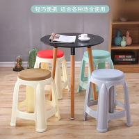 三圣 加厚防滑浴室凳子塑料凳子家用简约客厅熟胶加厚圆凳浴室防滑板凳经济型餐桌高凳子(4把起拍)