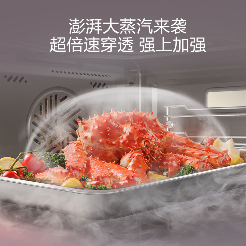 老板(Robam)[AI全自动烹饪]蒸烤箱一体机嵌入式 幻彩屏搪瓷内胆 55L大容量 蒸烤炸三合一 C9076A-L1高清大图