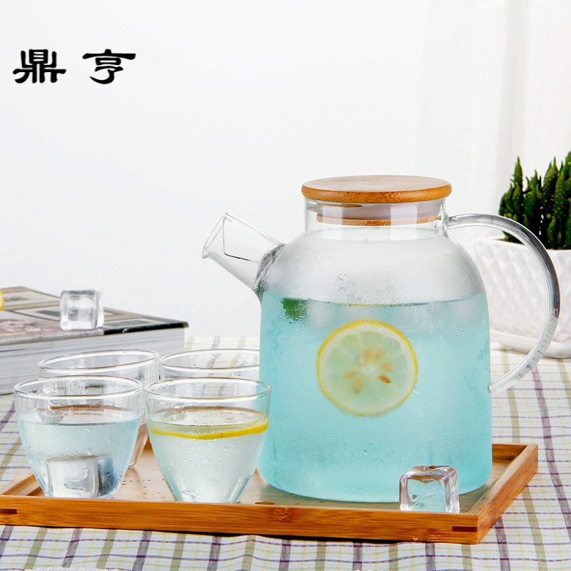 鼎亨大茶壶过滤泡水果茶壶玻璃加厚冷水壶耐高温凉水冷饮壶茶具套