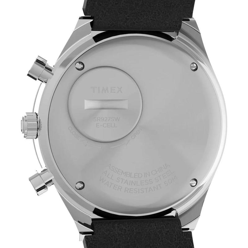 Timex/天美时石英镀膜手表防水米商务休闲百搭黑盘不锈钢表男女款高清大图