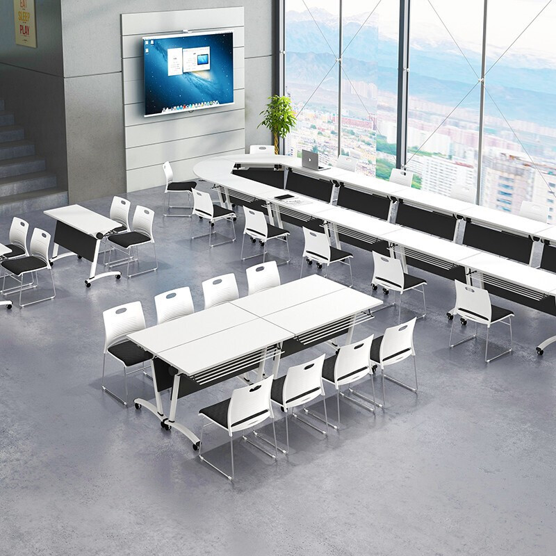 培训会议桌椅组合学校辅导班培训课桌椅简约长条形办公桌学生彩色美术