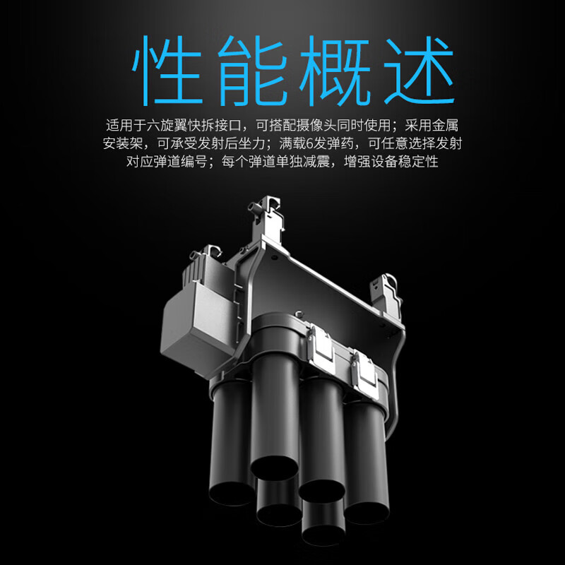 SOZYIN 数智元 38mm发射器 适配H650/Q500/H900大载重无人机 稳固安装 一键锁定 满载6发高清大图