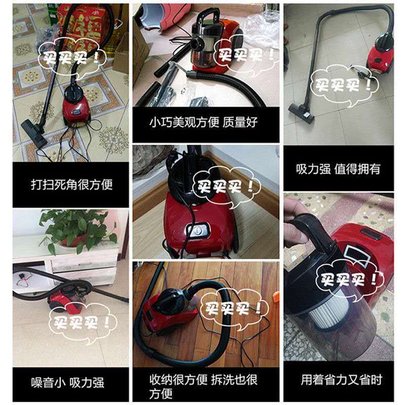 手持卧式吸尘器家用真空大吸力迷你吸尘器强力干式除螨1000w|标配+九件套+除螨刷:清洁指数5星