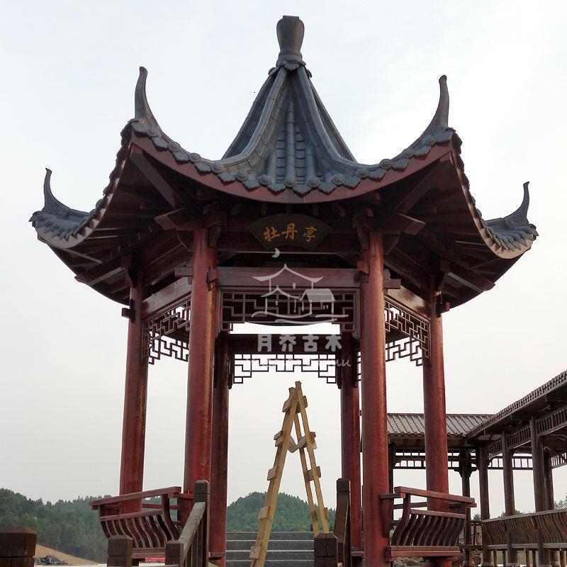 森美人凉亭花园别墅防腐木亭子仿古四角中式定制户外庭院实木古建六角亭 古建六角凉亭（预付）详询13755988081