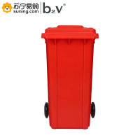 b2V 景城 加厚方形带盖垃圾桶 240L 红色