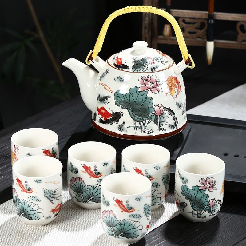 景德镇大号茶壶茶具茶盘陶瓷青花瓷功夫茶具家用简约现代套装特价提梁