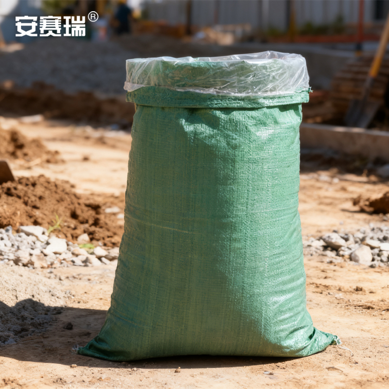 安赛瑞 防水编织袋加内袋(20个装)-材质:PP+PE,颜色:绿色,尺寸:60×107cm,克重:60克 10740高清大图