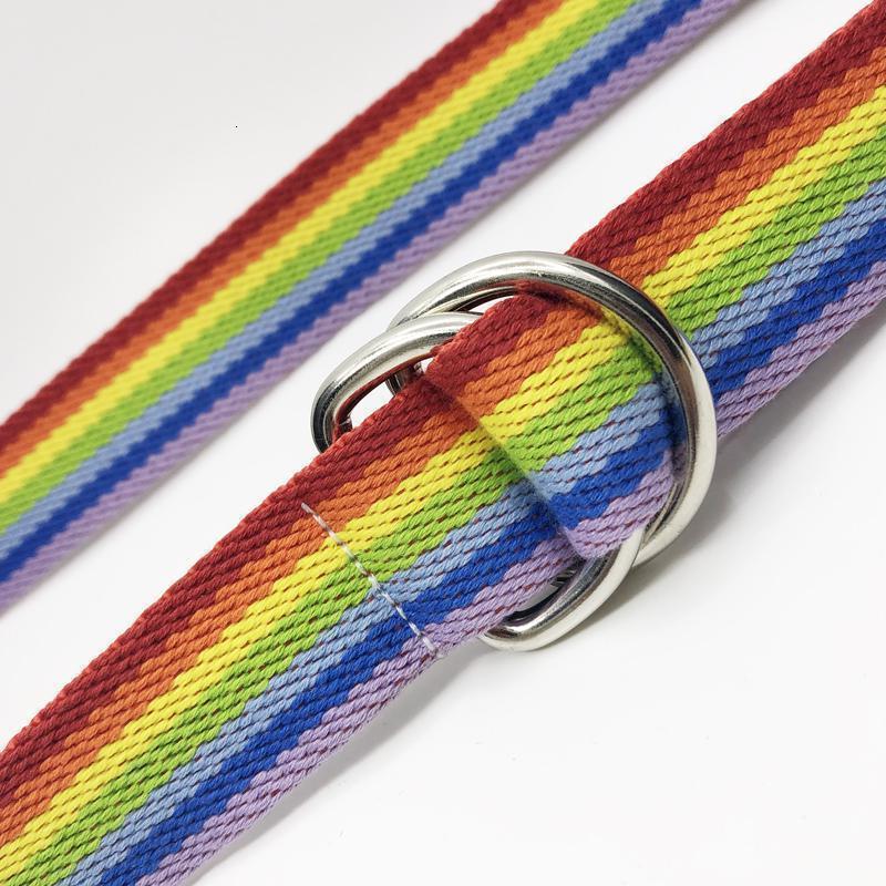 家柏饰(CORATED)窄.2厘米细腰带撞色双环休闲帆布带男女士挂长街拍户外皮带