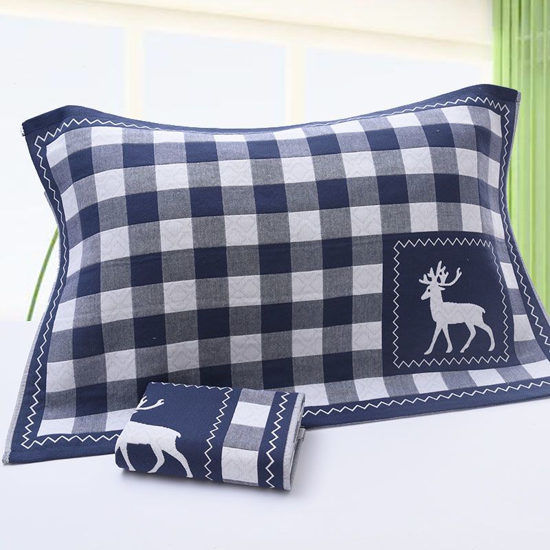 枕巾一对两条装欧式简约大气成人高档纱布纯棉枕头巾正品特价处理