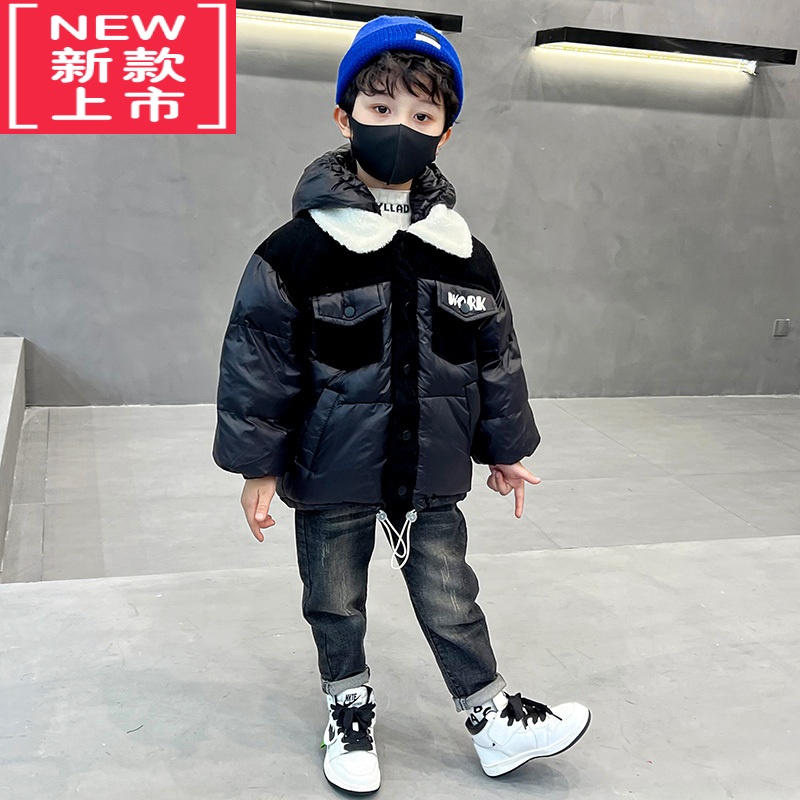 可莉允男童棉服外套冬季冬装童装加厚棉袄帅气男孩夹棉上衣儿童棉衣保暖