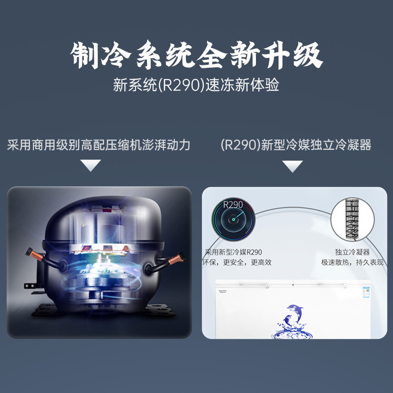 澳柯玛(AUCMA) 430升家用商用冷柜冰柜 大容量 升级合金内胆 电脑控温 大冷冻力 BC/BD-430HDNE高清大图