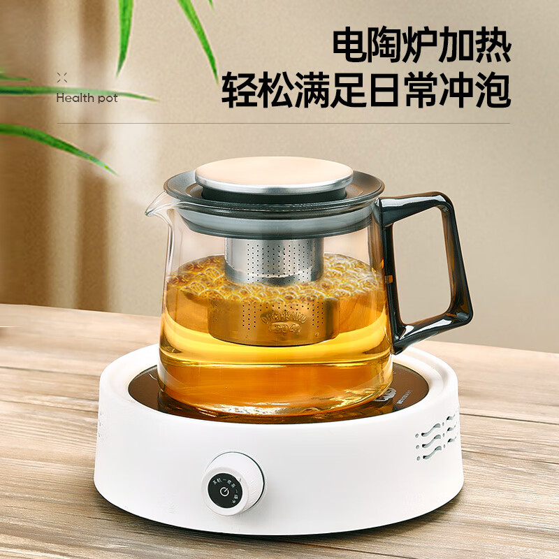 紫丁香 茶壶玻璃泡茶壶加厚耐热玻璃茶具茶水壶杯子茶水分离飘逸杯 1.5L高清大图