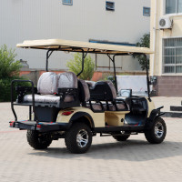 果途（GUOTU）电动观光车三排6座高尔夫电动四轮金色景区4000瓦+72v100ah*6只铅酸电池保险杠