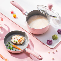 苏泊尔(SUPOR) 宝宝辅食锅套装婴儿奶锅小锅平底汤锅麦饭石色不粘锅煮泡面热牛奶锅--奶锅煎锅锅套装 薄荷绿