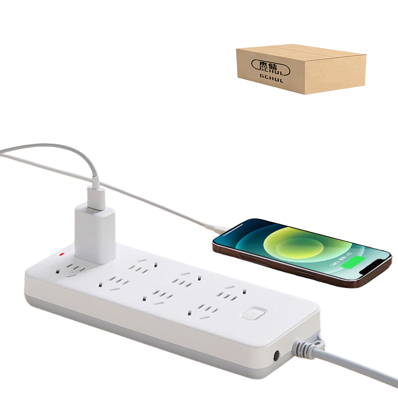 杰储(GCHUL) CPP120 5米 8插位 2500W 接线板 (计价单位:个) 白色高清大图