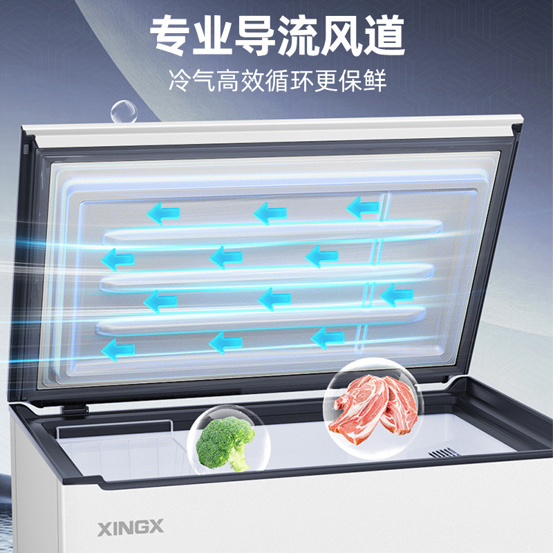 星星(XINGX)家用商用大容量风冷无霜一级能效节能冰柜单温冷藏冷冻转换柜超市便利店雪糕柜BD/BC-170WKE