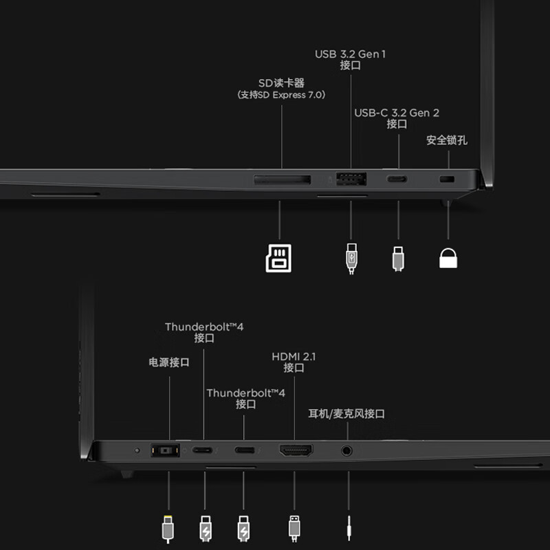 ThinkPad P1 AI PC 酷睿Ultra7 155H 16英寸高性能设计师工作站 32G 1T 2.5K 165Hz高刷屏 RTX1000Ada
