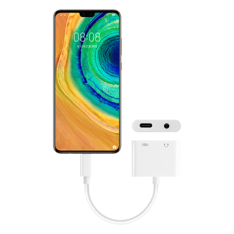 久宇华为p40pro手机mate3020prors二合一35mm耳机转接器充电转接头