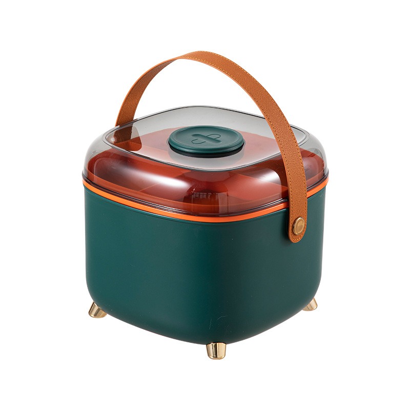 华普思实用收纳药箱家用备药盒分格分层大容量药箱家庭装轻奢药品收纳箱墨绿24*24*21CM