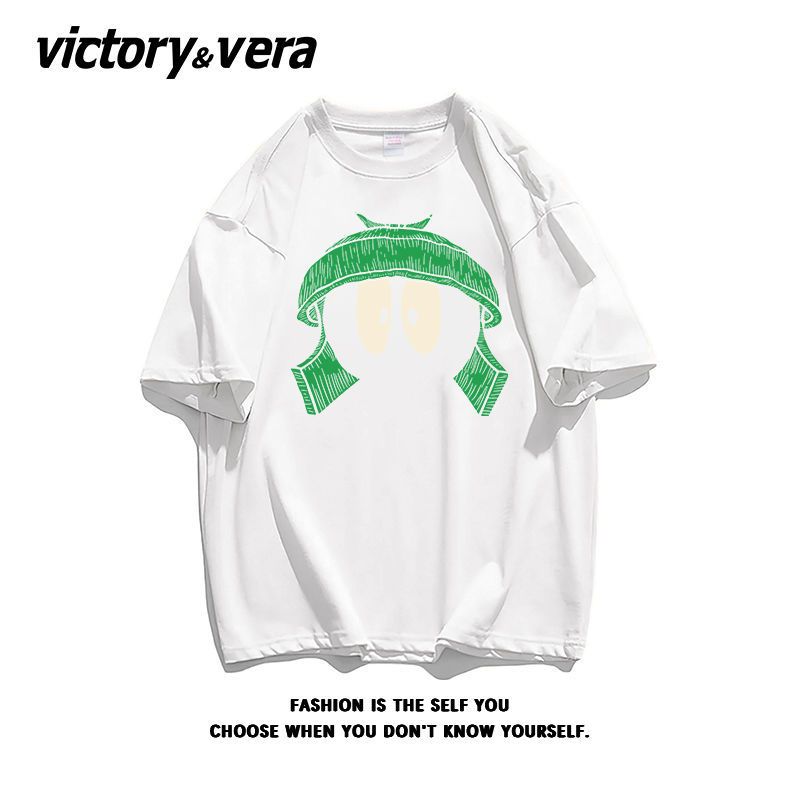 VICTORYVERA小众别致法式慵懒风短袖T恤女2022夏季宽松纯棉上衣服