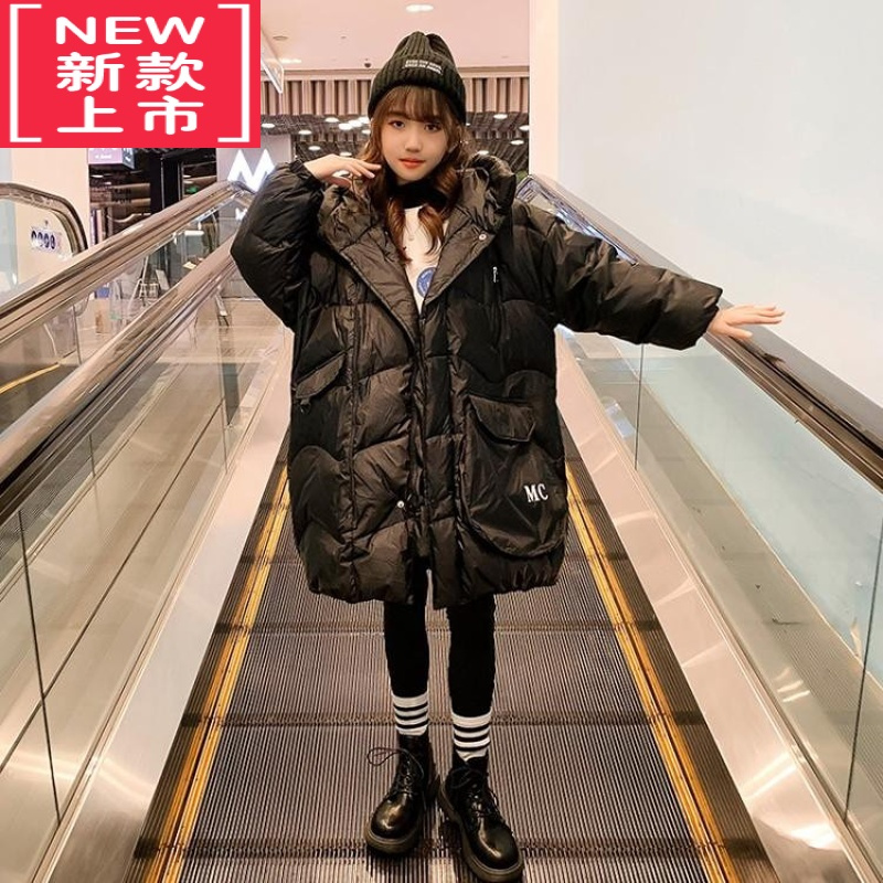 可莉允女童棉服2022新款冬装洋气中大童冬季棉袄儿童中长款羽绒炸街棉衣