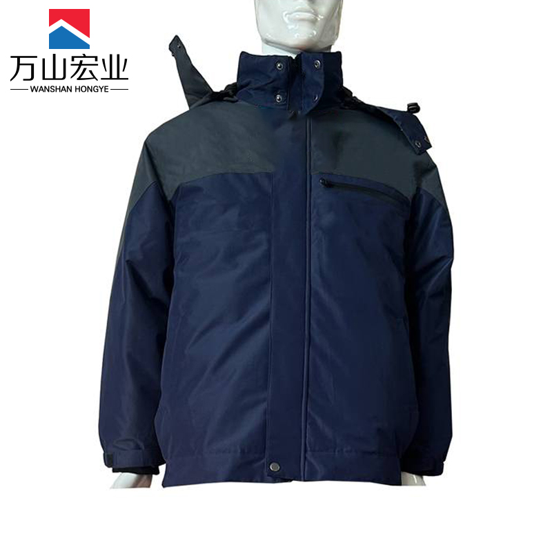 万山宏业 保暖防风衣 夹克式羽绒服 WG066Q/件高清大图