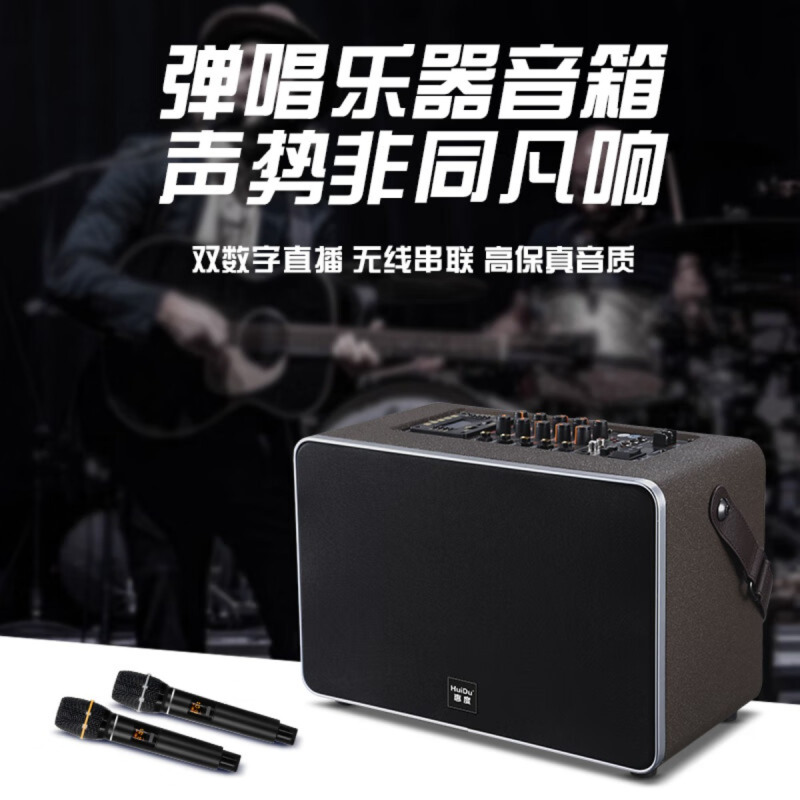 惠度(HuiDu)NB-500L专业电吹管演唱音箱双数字直播录音三分频挎包式带双麦电视伴侣音箱