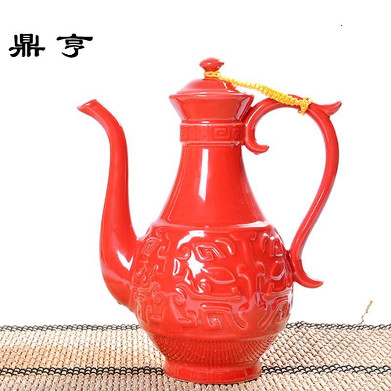 鼎亨包邮古典小酒壶白酒杯酒盅中式复古陶瓷分酒器烈酒壶家用仿古