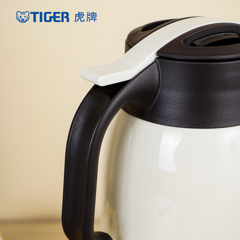 虎牌(tiger) 2L不锈钢便携式保温热水瓶PWM-A20C 珍珠白高清大图